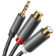 UGREEN kabel 3.5mm jack - 2x cinch (RCA), M/F, 25cm, šedá
