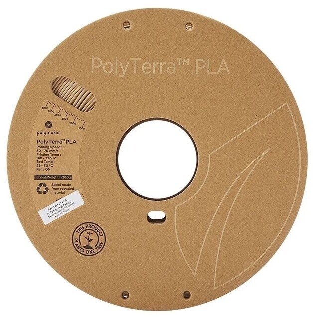 Polymaker tisková struna (filament), PolyTerra PLA, 1,75mm, 1kg, ořechová_278333554