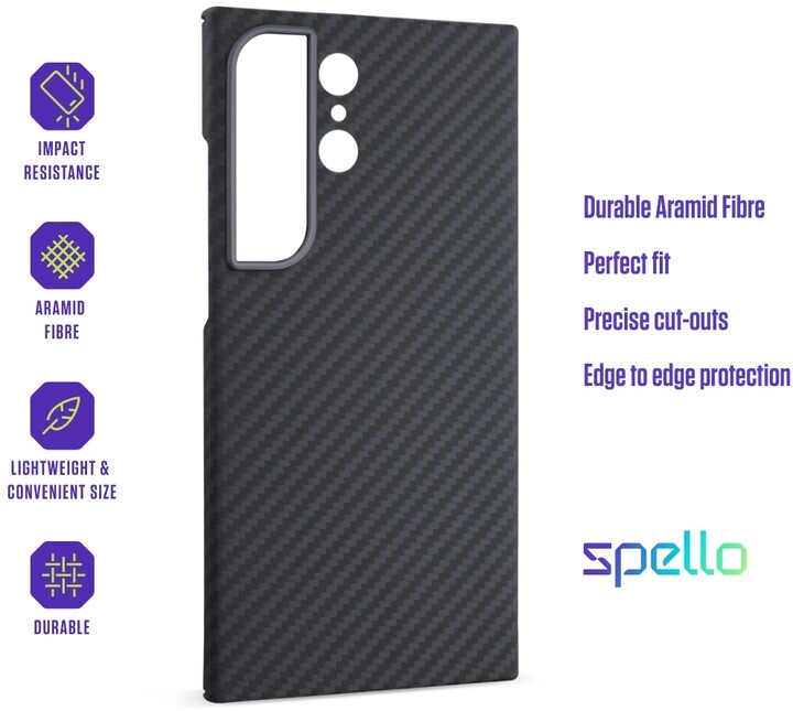 Spello by Epico zadní kryt Carbon+ pro Samsung Galaxy S24 Ultra 5G, černá_652363168