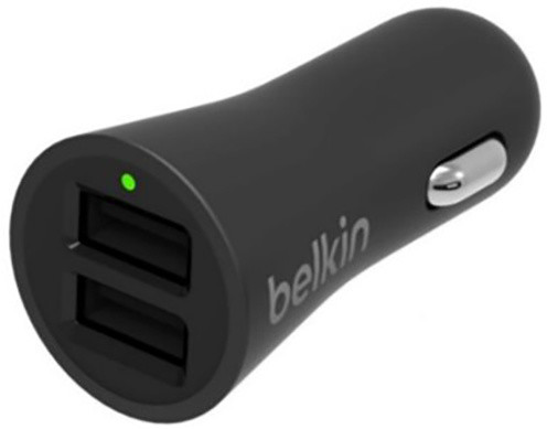 Belkin USB nabíječka do auta 2,4A/5V, 2-portová - černá_977302118