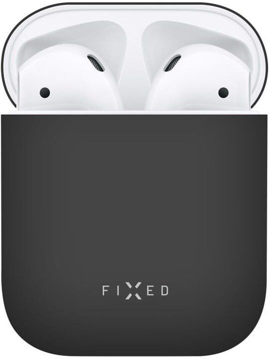 FIXED ultratenké silikonové pouzdro Silky pro Apple Airpods, černá_2060982819