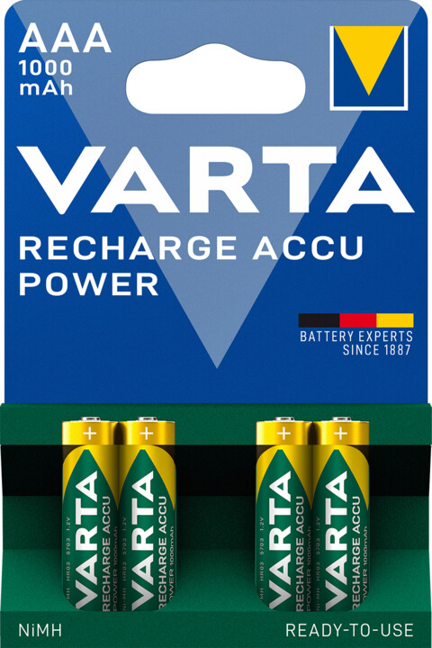 VARTA nabíjecí baterie Power AAA 1000 mAh, 4ks