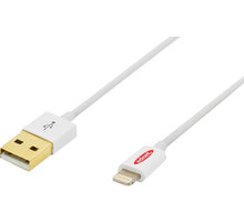 Ednet nabíjecí a datový kabel, Lightning, MFI, pro iPhone 5, zlacené konektory, 1m_1902895122