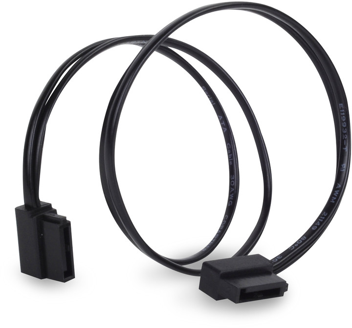 SilverStone Serial ATA III 90° Ultra SLIM cable connector, 300mm black_1586471109
