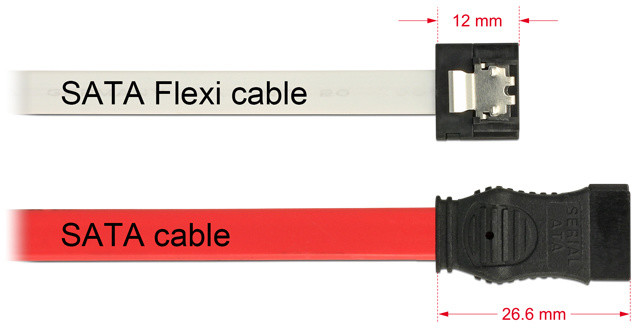 Delock kabel SATA FLEXI 6 Gb/s 20 cm, kov, bílá_1168937464