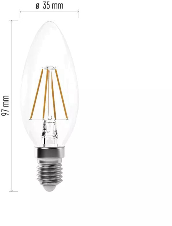 Emos LED žárovka Filament Candle 3,4W (40W), 470lm, E14, neutrální bílá_1467248081