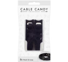Cable Candy kabelový organizér Hook&Loop, 8ks, černá