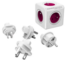 PowerCube REWIRABLE + Travel Plugs rozbočka 5 zásuvka, růžová_768802587