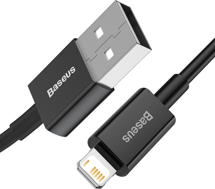 BASEUS kabel Superior Series USB-A - Lightning, rychlonabíjecí, 2.4A, 2m, černá_357740879
