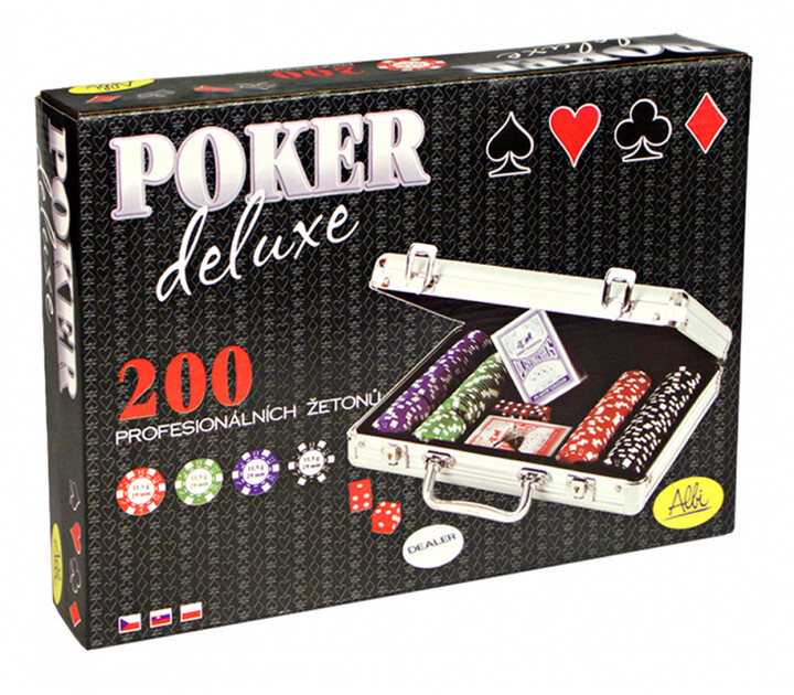 Karetní hra Albi Poker deluxe, pokerová sada, 200 žetonů, kufr_552907