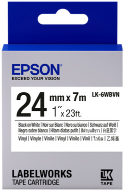 Epson LabelWorks LK-6WBVN, páska pro tiskárny etiket, 24mm, 7m, černo-bílá_1129616955
