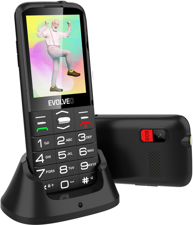 Evolveo EasyPhone XO s nabíjecím stojánkem, černá_1804571876