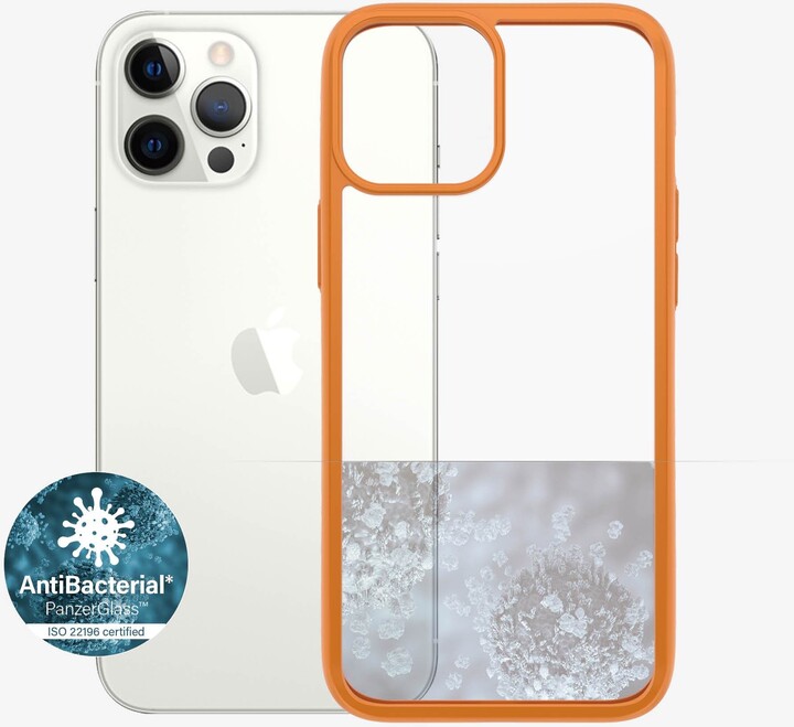 PanzerGlass ochranný kryt ClearCase pro iPhone 12 Pro Max, antibakteriální, oranžová_1486167658