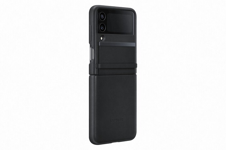 Samsung flipový kožený kryt pro Galaxy Z Flip4, černá_1068558085