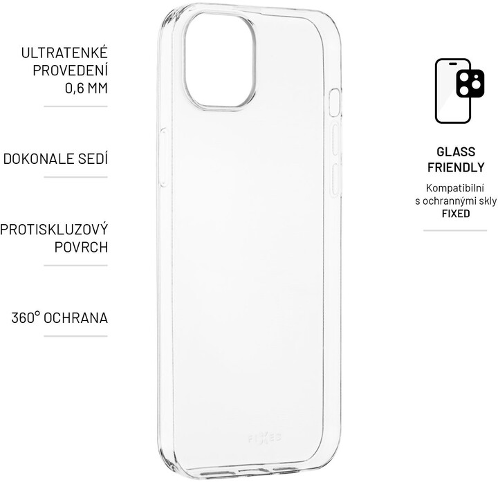 FIXED ultratenké gelové pouzdro pro Apple iPhone 14 Plus, 0,6mm, čirá_967220189