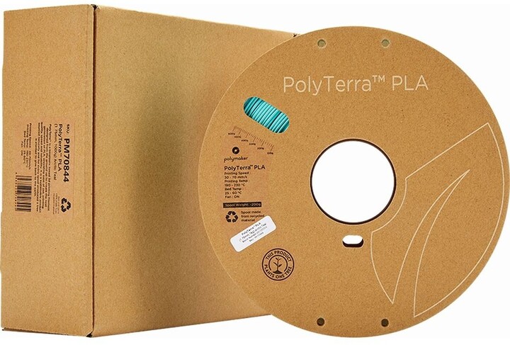Polymaker tisková struna (filament), PolyTerra PLA, 1,75mm, 1kg, tyrkysová_805310320