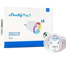 Shelly Plus Plug S, bílá, balení 4+1 ks SHELLY-PLUS-PLUG-S-5PCS