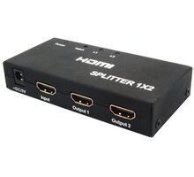 PremiumCord HDMI splitter 1-2 portů kovový s napájením, 4K, FULL HD, 3D khsplit2b