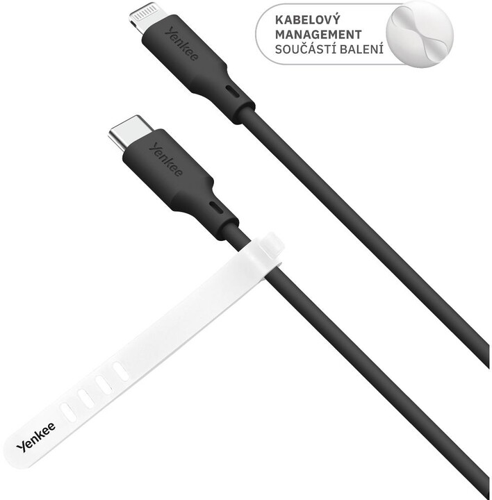 YENKEE kabel YCU 635 BK SILIC USB-C - Lightning, MFi, 1.5m, černá_594132845