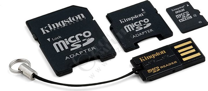 Kingston Micro SDHC 8GB + 2x adaptér, USB čtečka_1587071064