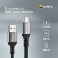 VARTA kabel USB-A - USB-C, 60W, 2m, černá_1049898151