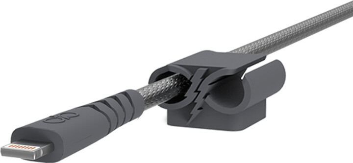BigBen Force Power opletený Lightning/USB-A kabel, 1.2m, šedá