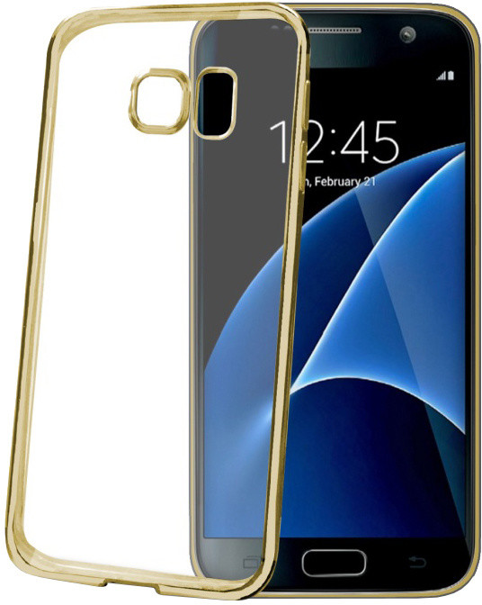 CELLY Laser - lemování s kovovým efektem TPU pouzdro pro Samsung Galaxy S7, zlatá_2011540822