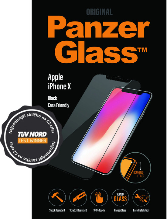 PanzerGlass Edge-to-Edge Case Friendly pro Apple iPhone X / XS, černé_132137639