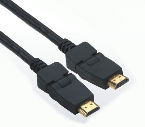 PremiumCord Kabel HDMI A - HDMI A M/M 10m, otočné zlacené konektory,HDMI 1.3b