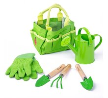 Venkovní hra Bigjigs - Zahradní set nářadí v plátěné tašce, zelený