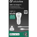 CellularLine autonabíječka s USB-C a Lightning, Power Delivery, 30 W, MFI certifikace, bílá_2051528111