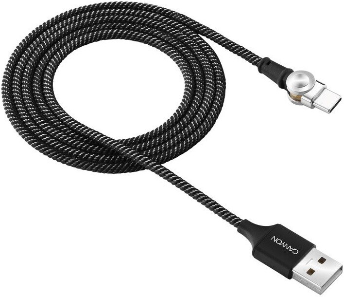 Canyon kabel Type C nabíjecí, magnetický, USB2.0, output 5V/2A, OD 3.2mm, 1m, černá_1656212277
