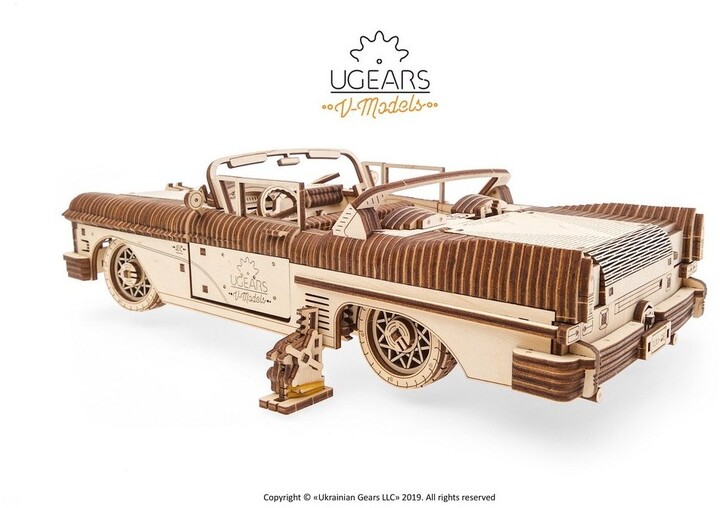 UGEARS stavebnice - Dream Cabriolet VM-05, mechanická, dřevěná_835983201