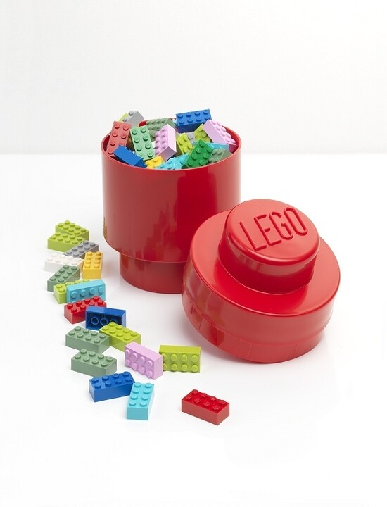 Úložný box LEGO, kulatý, červená_1969944595