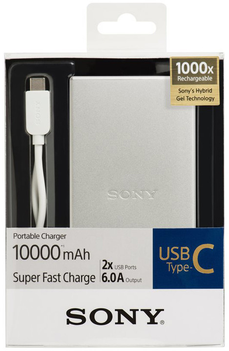 Sony CP-SC10S Powerbank, 10000mAh, stříbrná_1240279145