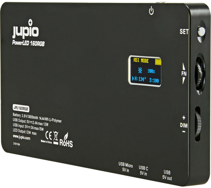 Jupio PowerLED JPL160RGB, LED světlo s vestavěnou baterií_68312138
