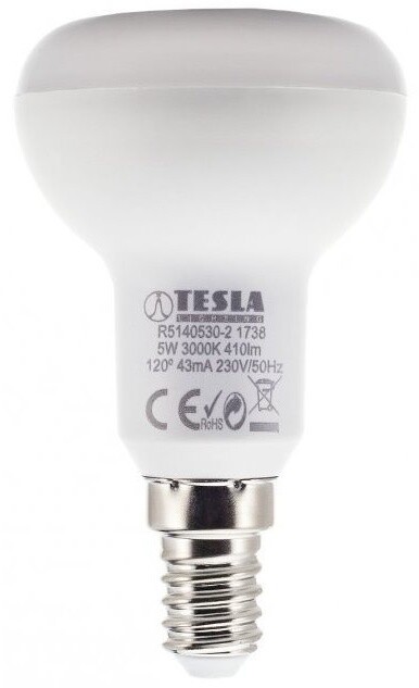 TESLA LED žárovka Reflektor R50, E14, 5W, 3000K, teplá bílá_1190016522