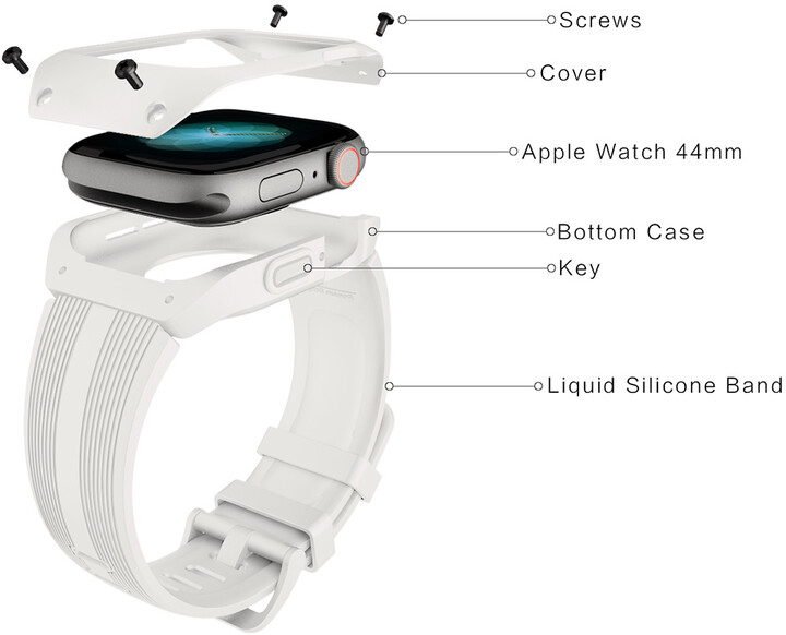 MAX silikonový řemínek MAS16 pro Apple Watch, 42/44mm, bílá_14393023