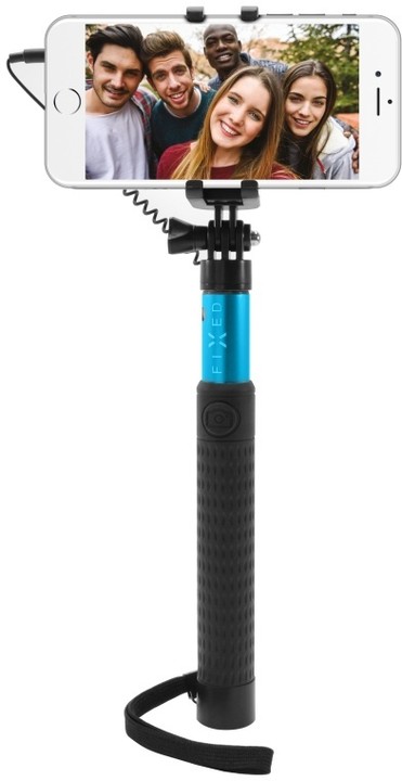 FIXED selfie tyč, teleskopická, modrá_890327617