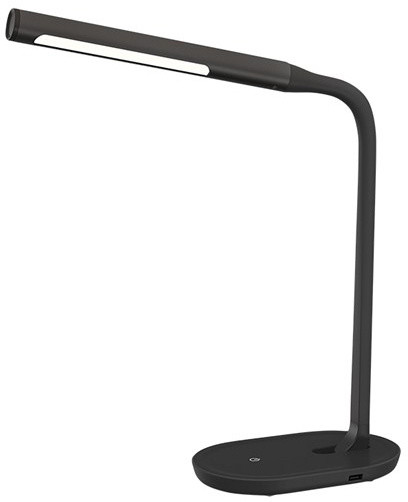 Solight LED stolní lampička stmívatelná, 8W, 4500K, USB, černá_1925315253