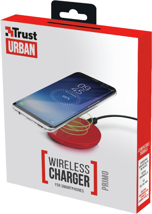 Trust Primo Wireless Charger for smartphones, 5W, červená_2083241777