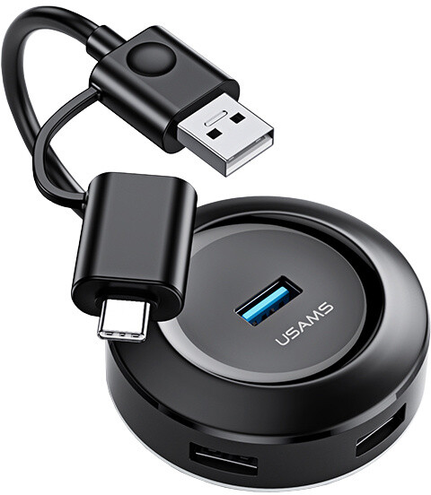 USAMS SJ416 USB/Type C Hub smart adapter 4v1, černá (EU Blister)_681332616