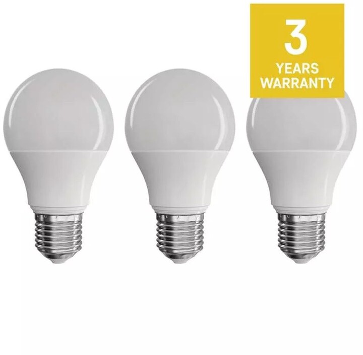 Emos LED žárovka true light A60 7,2W(60W), 806lm, E27, teplá bílá, 3 kusy_578959996
