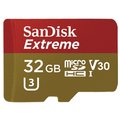 SanDisk Micro SDHC Extreme 32GB 90MB/s UHS-I U3 V30 pro akční kamery + SD adaptér_105715578