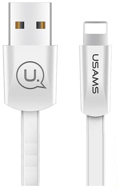 USAMS SJ199 Flat datový kabel Lightning 2A (EU Blister), bílá_525725691