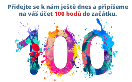 Přidejte se k nám a získáte 100 bodů